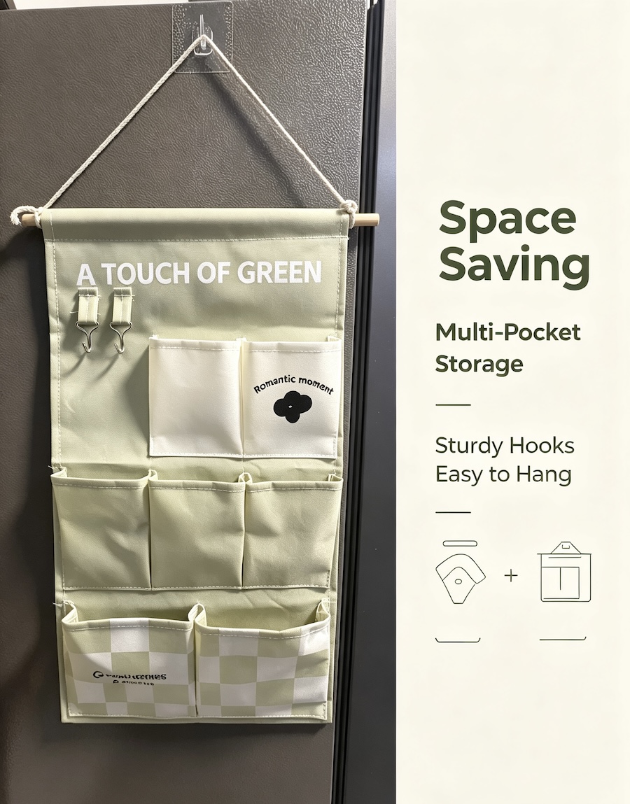 Multi‑Pocket Wall Hanging Fabric Storage Organizer for Home Kitchen Bedroom - Image 4