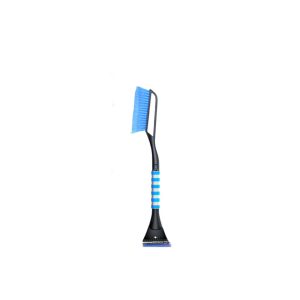Car snow brush with ice scraper detachable blue brush winter snow removal tool white background